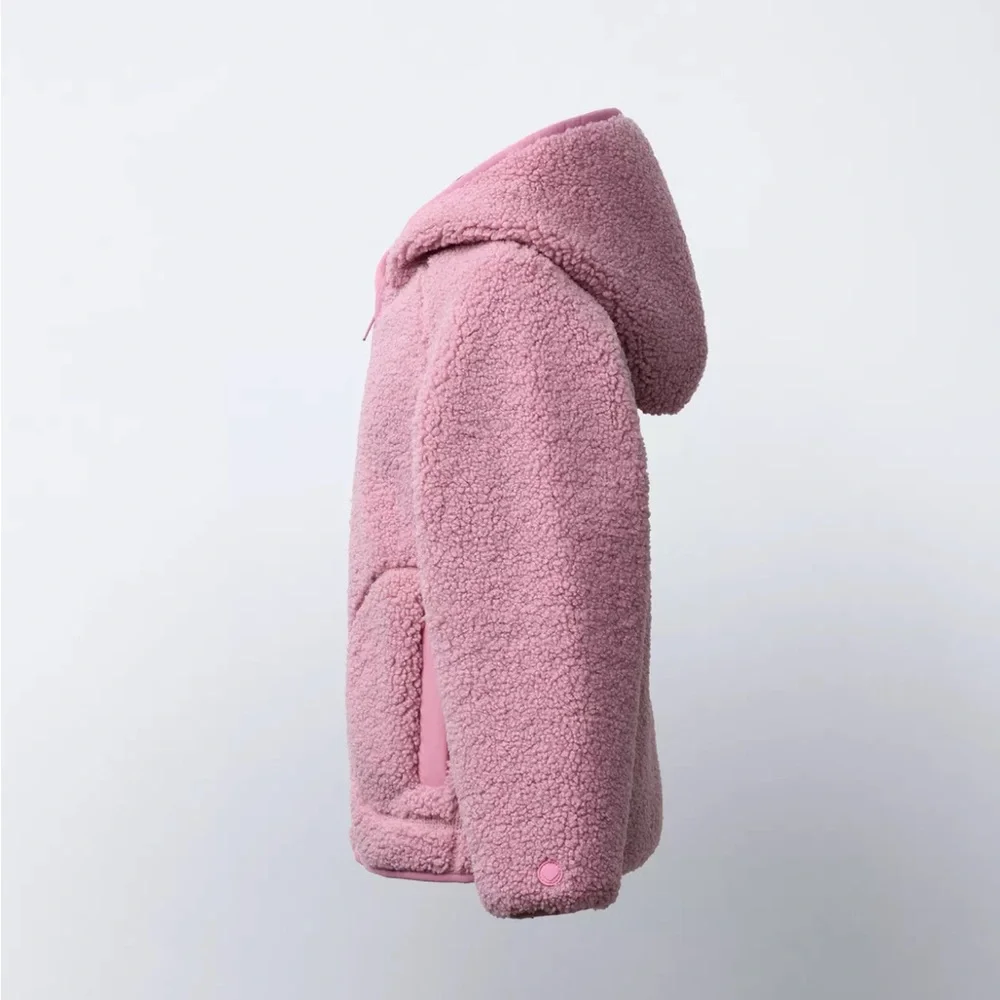 Zara Sherpa Fleece Hoodie Jacket
